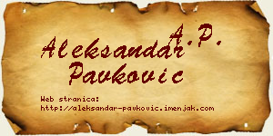 Aleksandar Pavković vizit kartica